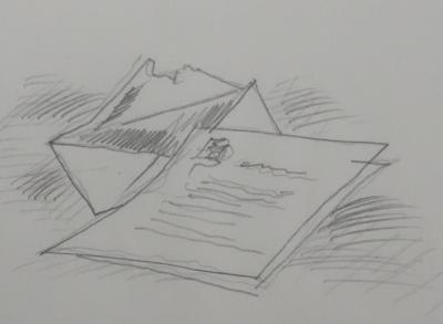Jean-Emile LABOUREUR : Lettres, Dessin original 2