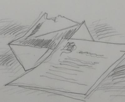 Jean-Emile LABOUREUR : Lettres, Dessin original 2