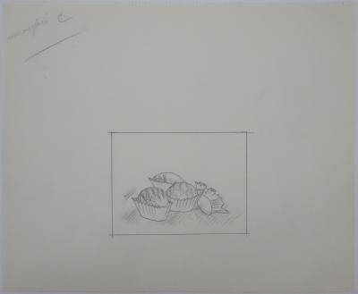 Jean-Emile LABOUREUR : Marrons glacés, Dessin original 2