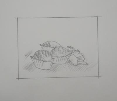 Jean-Emile LABOUREUR : Marrons glacés, Dessin original 2