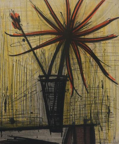 Bernard BUFFET : Les dahlias, Lithographie originale signée 2
