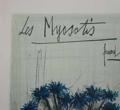 Bernard BUFFET : Les myosotis, Lithographie originale signée 2