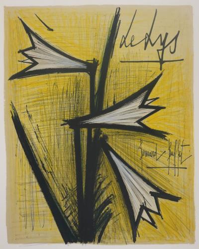 Bernard BUFFET : Les Lys, Lithographie originale signée 2