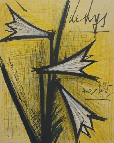 Bernard BUFFET : Les Lys, Lithographie originale signée 2