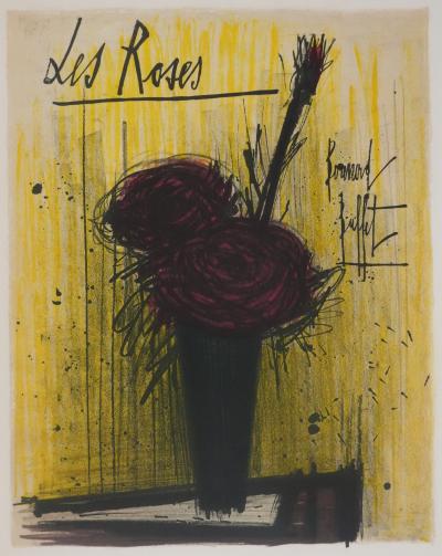 Bernard BUFFET : Les roses, Lithographie originale signée 2