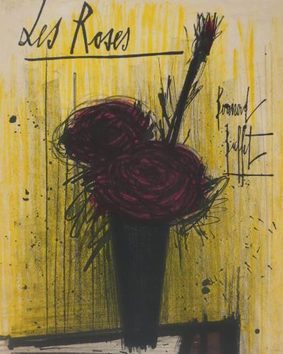 Bernard BUFFET : Les roses, Lithographie originale signée 2