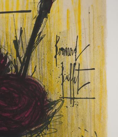 Bernard BUFFET : Les roses, Lithographie originale signée 2