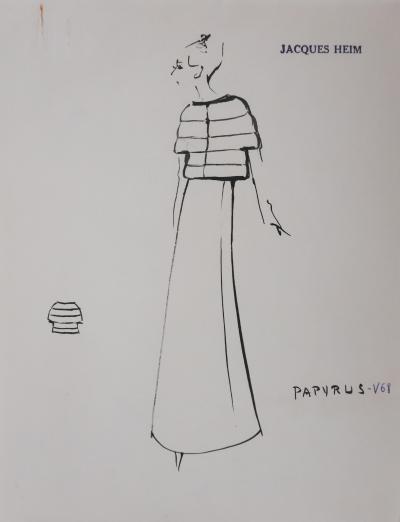 Jacques HEIM : Manteau Papyrus, Dessin original signé 2