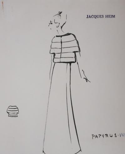 Jacques HEIM : Manteau Papyrus, Dessin original signé 2