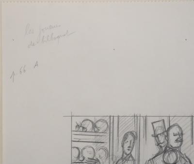 Jean-Emile LABOUREUR: The Cup-and-Ball Players, Original Drawing 2