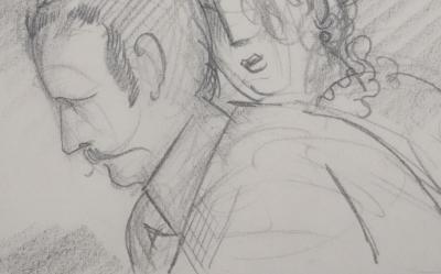Jean-Emile LABOUREUR : La collaboration, Dessin original 2