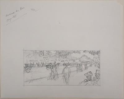 Jean-Emile LABOUREUR : Avenue du bois, Dessin original 2