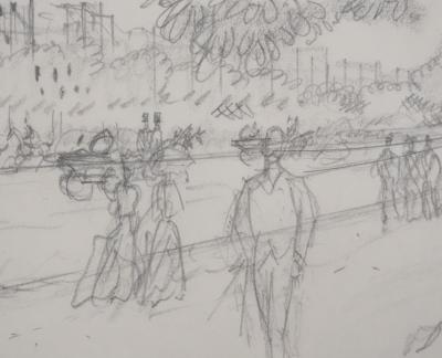 Jean-Emile LABOUREUR : Avenue du bois, Dessin original 2