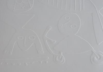 Pablo PICASSO : Mère et enfants jouant, Gravure sur bois 2