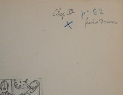 Jean-Emile LABOUREUR : En cuisine, Dessin original 2