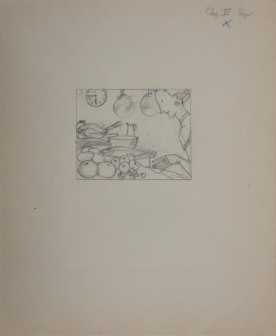 Jean-Emile LABOUREUR: The Preparation, Original Drawing 2