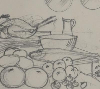 Jean-Emile LABOUREUR: The Preparation, Original Drawing 2