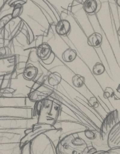 Jean-Emile LABOUREUR : Paon, Dessin original 2