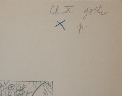 Jean-Emile LABOUREUR : Paon, Dessin original 2