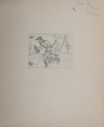 Jean-Emile LABOUREUR : Pris de boisson, Dessin original 2