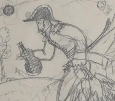 Jean-Emile LABOUREUR : Pris de boisson, Dessin original 2