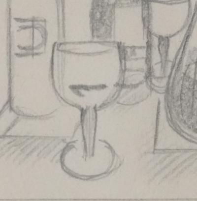 Jean-Emile LABOUREUR : Les boissons, Dessin original 2
