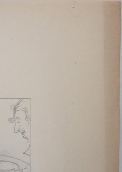 Jean-Emile LABOUREUR : Le plat chaud, Dessin original 2