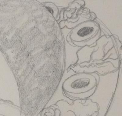 Jean-Emile LABOUREUR : Le repas, Dessin original 2