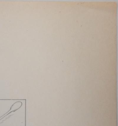 Jean-Emile LABOUREUR: The fish is served, Original drawing 2