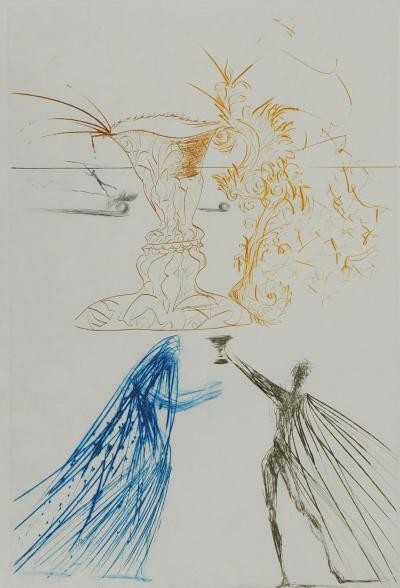 Salvador DALI: Tristan and Isolde, Original signed engraving 2