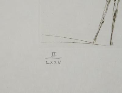 Salvador DALI : Tristan et le dragon, Gravure originale signée 2