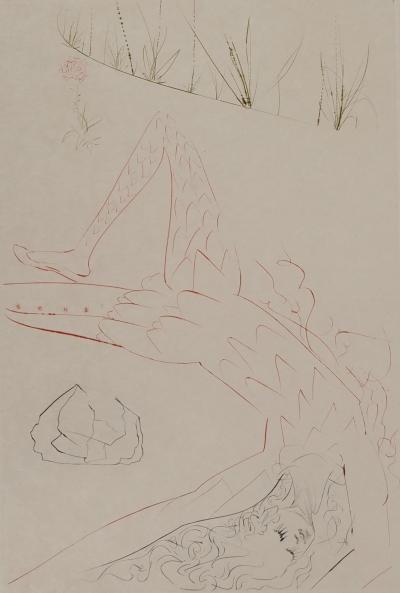 Salvador DALI : Tristan blessé, Gravure originale signée 2