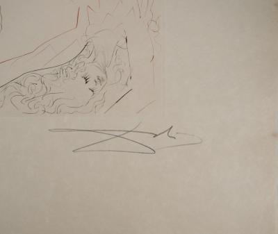 Salvador DALI : Tristan blessé, Gravure originale signée 2