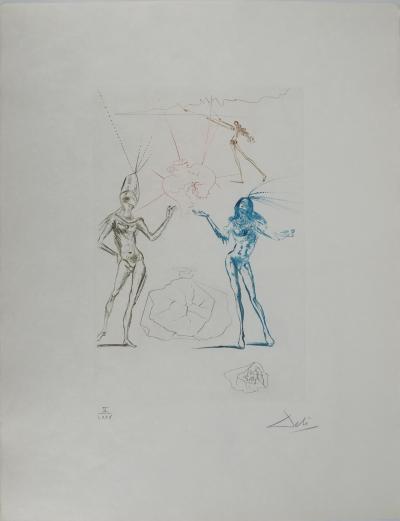 Salvador DALI: The Condemned Lovers, Original signed engraving 2