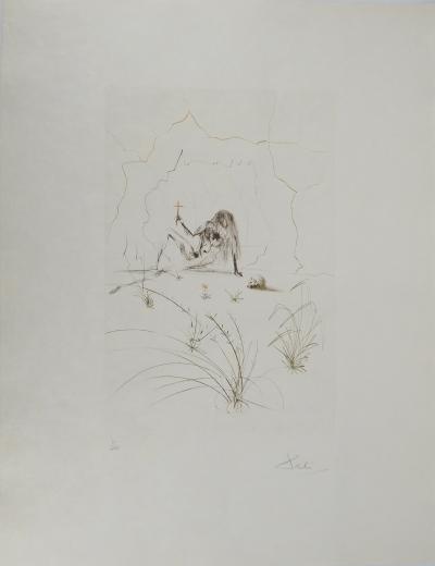 Salvador DALI: Brother Ogrin, the Hermit, Original signed engraving 2