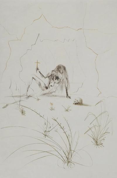 Salvador DALI: Brother Ogrin, the Hermit, Original signed engraving 2