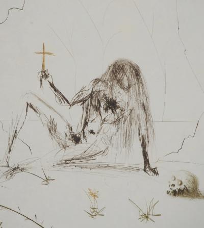 Salvador DALI: Brother Ogrin, the Hermit, Original signed engraving 2