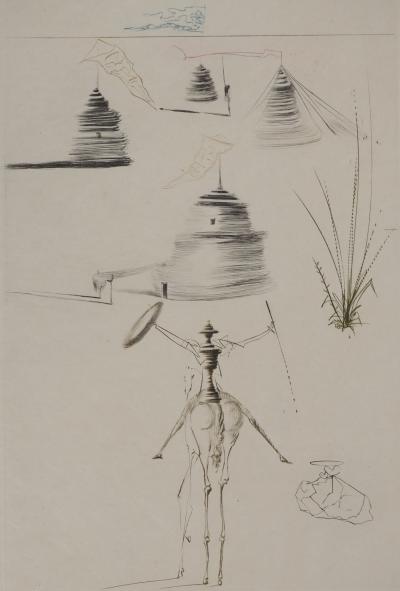 Salvador DALI: King Mark's Camp, Original signed engraving 2