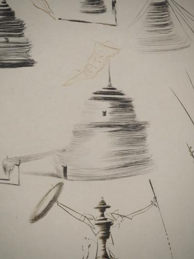 Salvador DALI: King Mark's Camp, Original signed engraving 2
