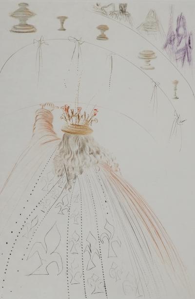 Salvador DALI : Les chevaliers du roi Arthur, Gravure originale signée 2