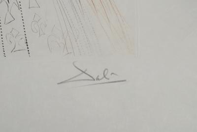 Salvador DALI : Les chevaliers du roi Arthur, Gravure originale signée 2
