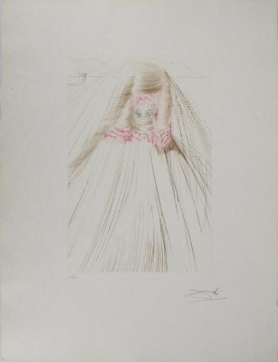 Salvador DALI : La reine à la tunique de soie, Gravure originale signée 2