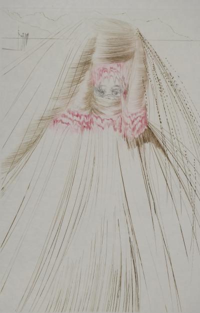 Salvador DALI : La reine à la tunique de soie, Gravure originale signée 2