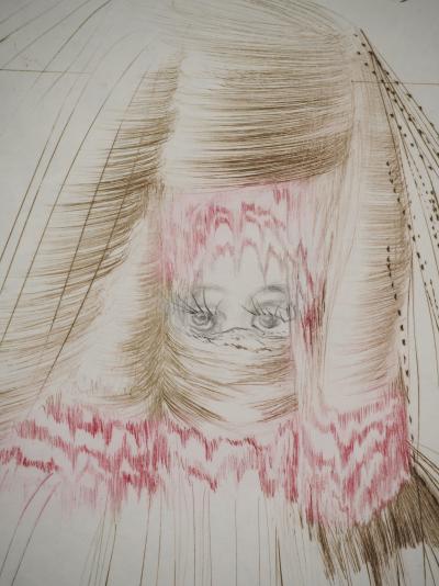 Salvador DALI : La reine à la tunique de soie, Gravure originale signée 2