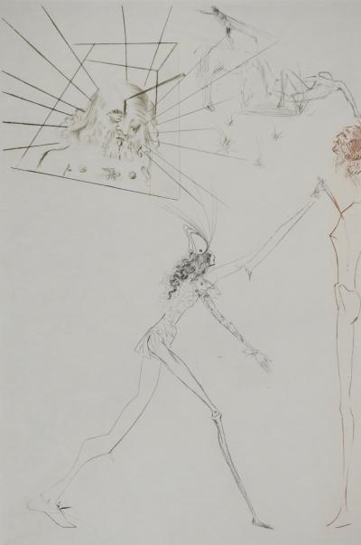 Salvador DALI : Les trois barons félons, Gravure originale signée 2