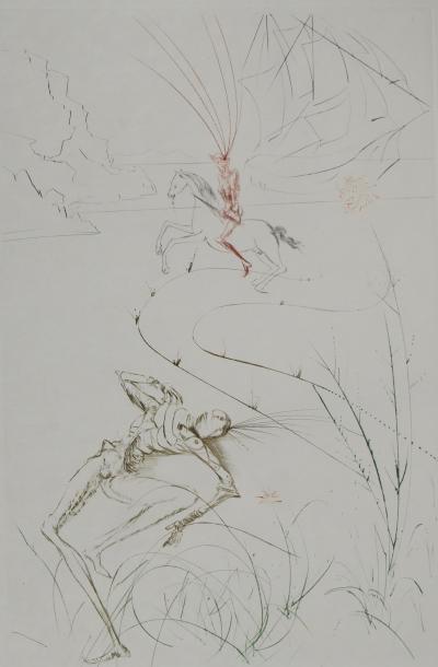 Salvador DALI : Dernier combat de Tristan, Gravure originale signée 2
