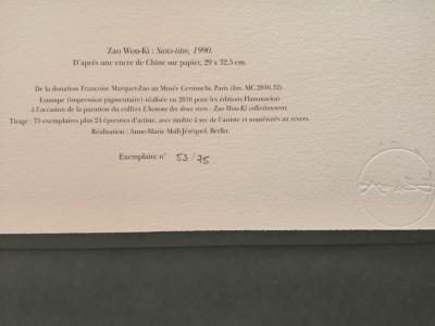 ZAO WOU KI, Encre de Chine, L’homme des 2 rives, tirage de tête, 2016 2