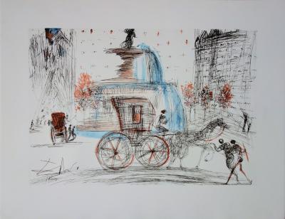 Salvador DALI : New-York City, Plaza, Lithographie signée 2