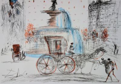 Salvador DALI : New-York City, Plaza, Lithographie signée 2