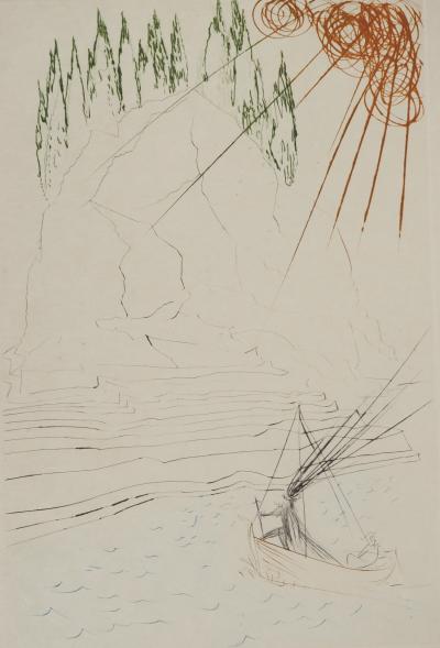 Salvador DALI : Le combat avec le Morhoult, Gravure originale signée 2